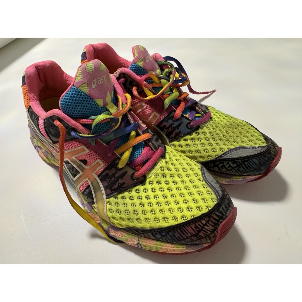 ASICS GEL Noosa Tri 8 Shoes Womens 9 T356N Multicolor Flawed Collar Tear Scuff